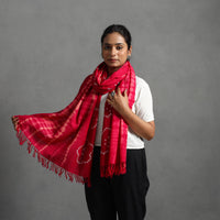 Pink - Kutch Handwoven Bandhani & Shibori Woolen Stole 30