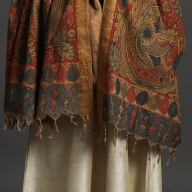 Red - mangalagiri cotton handpainted pen work kalamkari