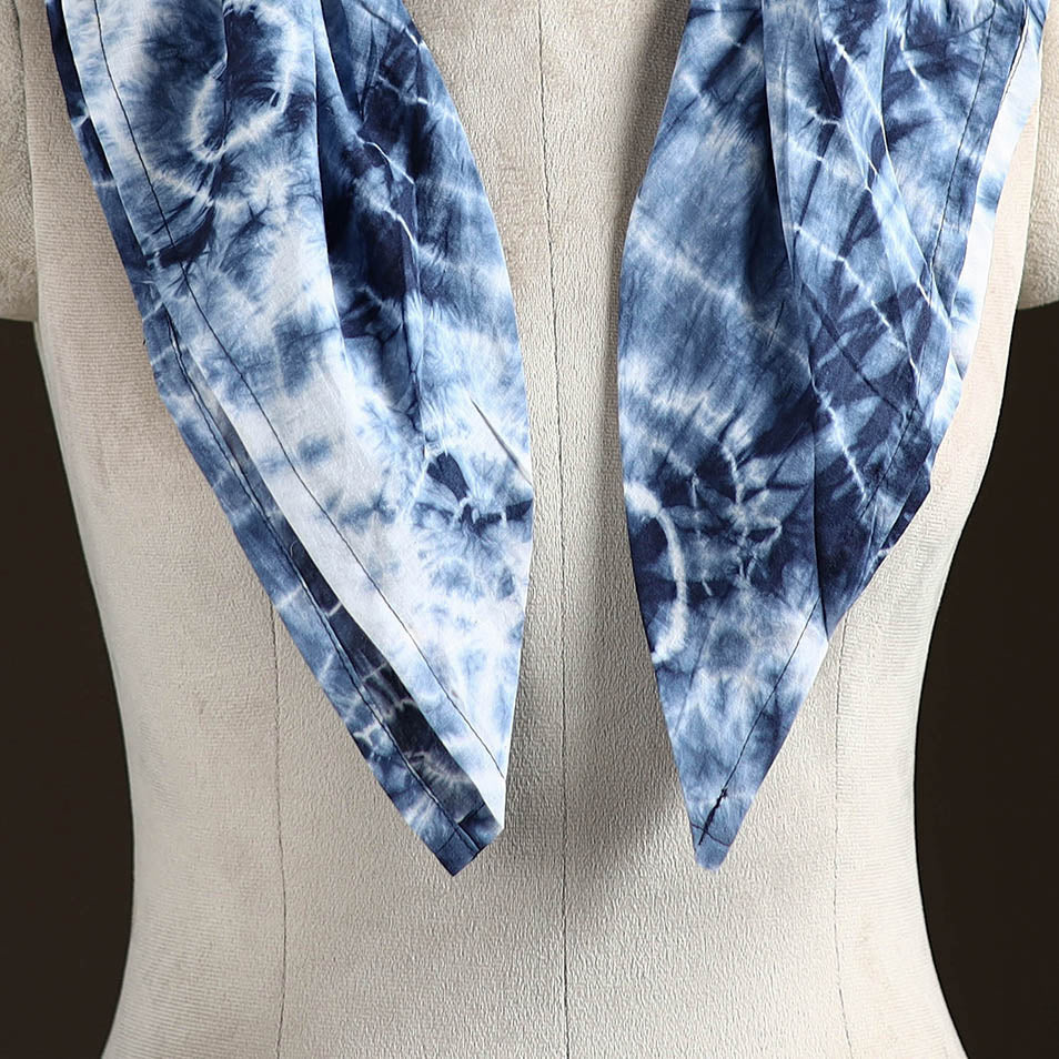 Shibori Tie-Dye Cotton Brooch Scarf 44