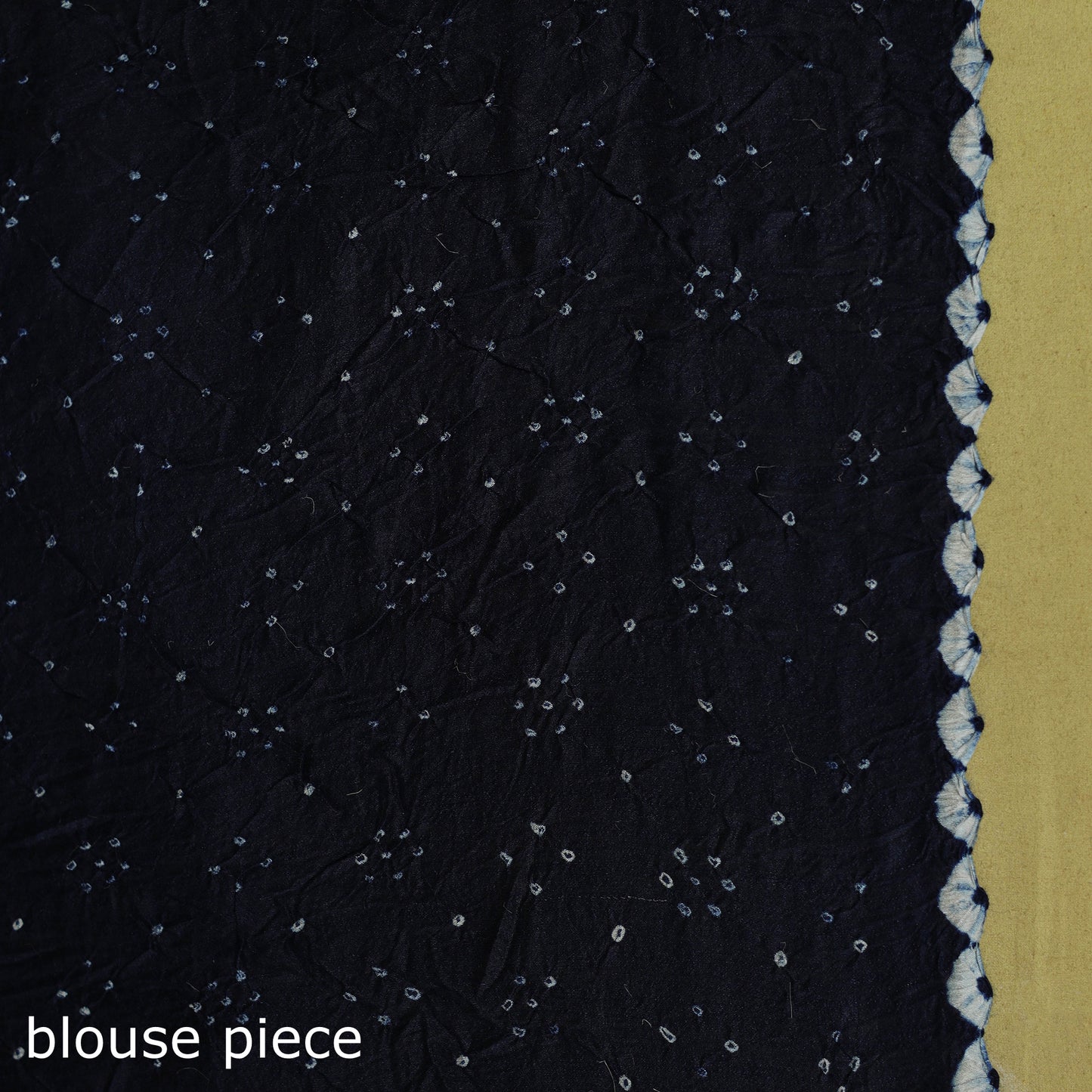 Blue - tie-dye muga silk kutch bandhani saree - handcrafted