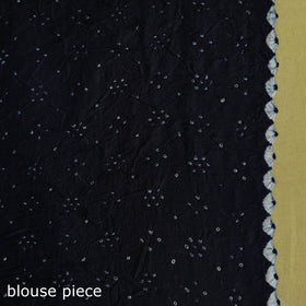 Blue - tie-dye muga silk kutch bandhani saree - handcrafted