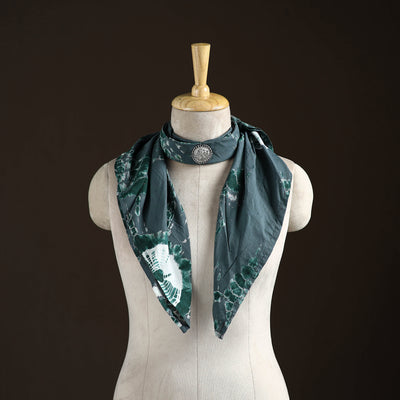 Shibori Tie-Dye Cotton Brooch Scarf 45