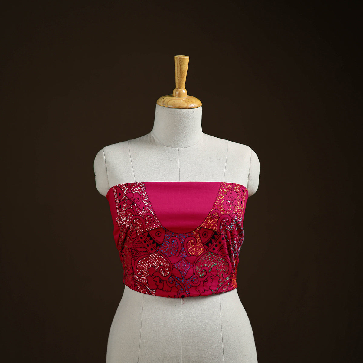 Bengal Kantha Hand Embroidered Cotton Blouse Piece 52