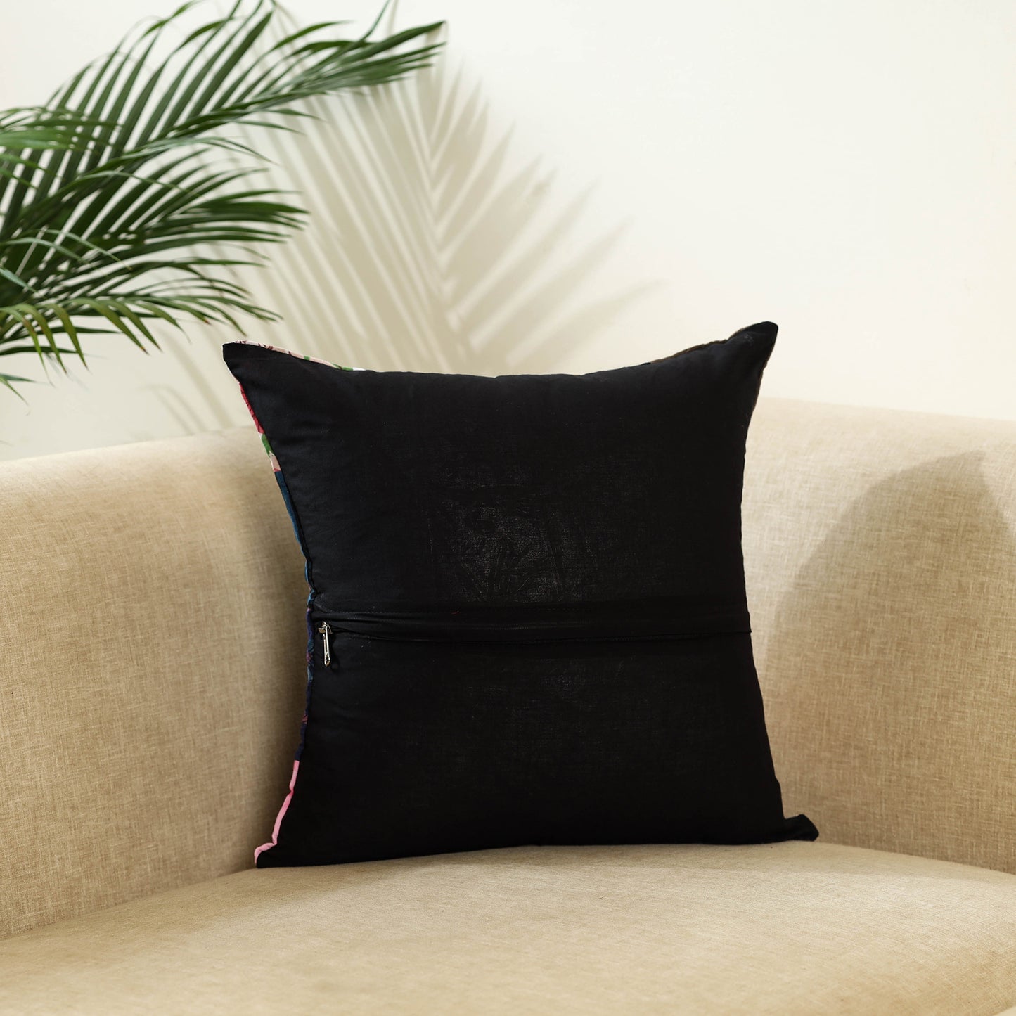 Multicolor - handcrafted cotton patchwork cushion cover 08