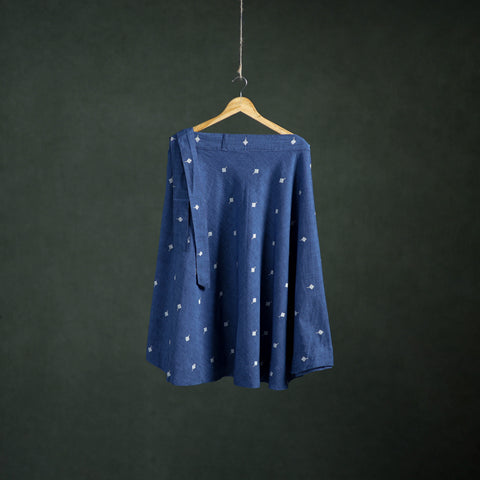 Blue - Jacquard Cotton Wrap Around Skirt 155