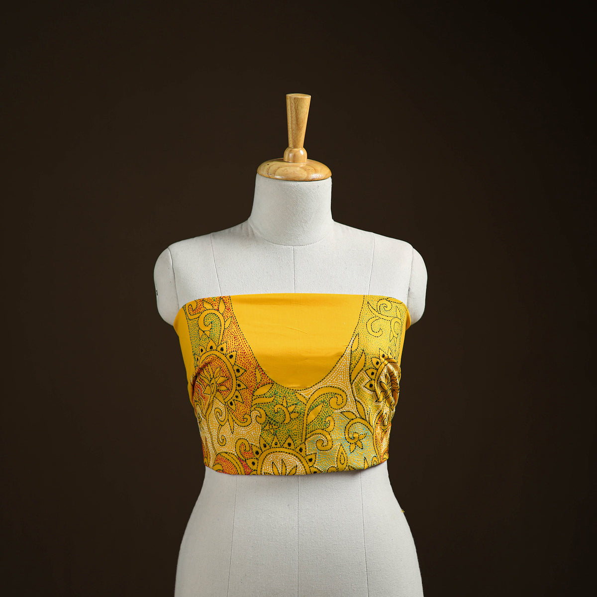 Bengal Kantha Hand Embroidered Cotton Blouse Piece 53