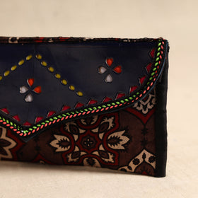 Traditional Kutch Mashru Silk Leather Flap Clutch / Wallet 113