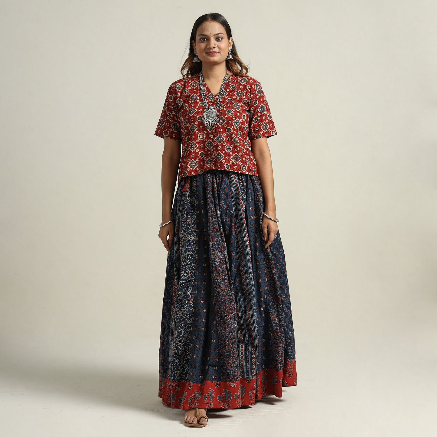 Ajrakh Patchwork Skirt 