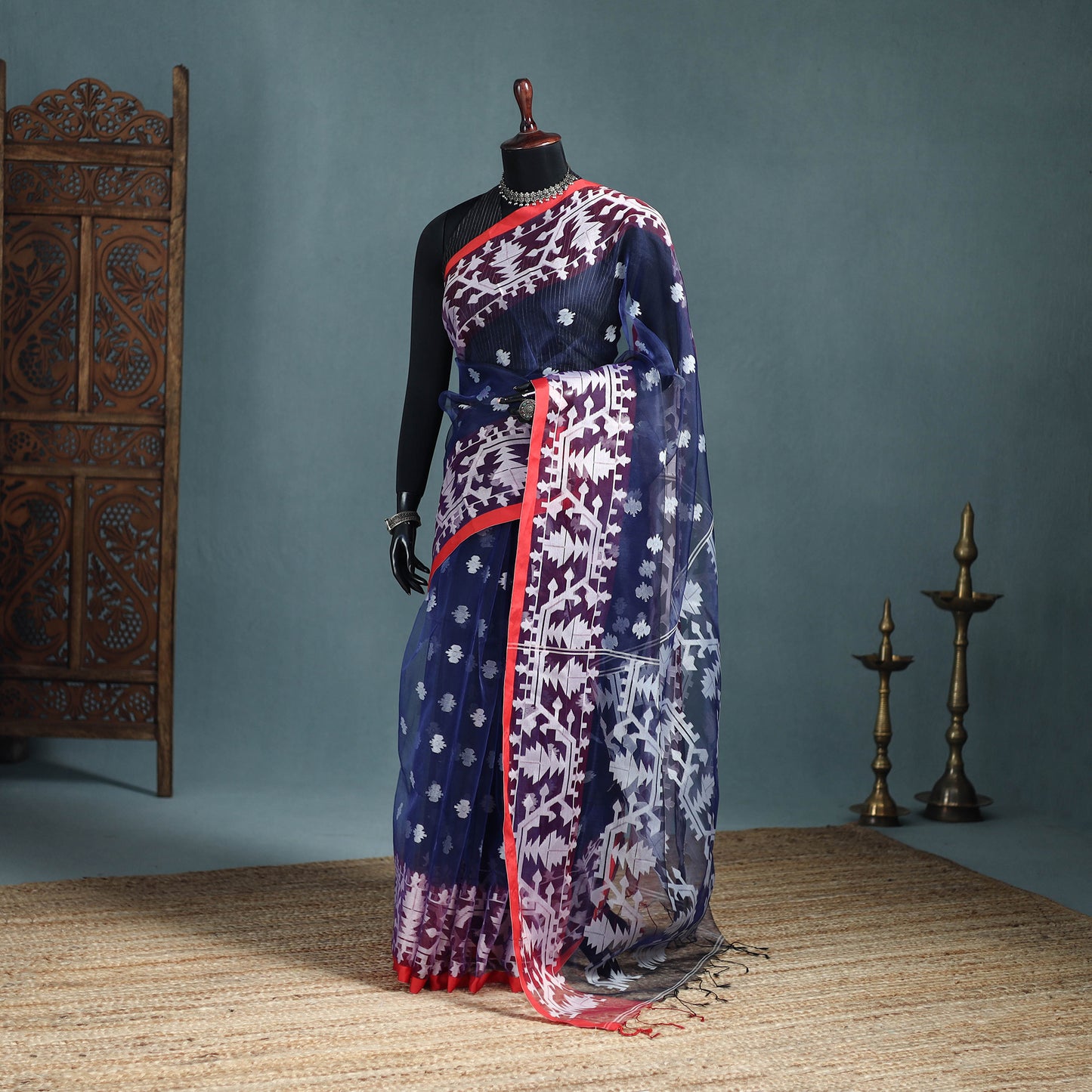 Bengal Pure Muslin Handloom Jamdani Saree 32