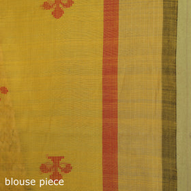 Yellow - handloom tussar silk thread buti stripes saree 49