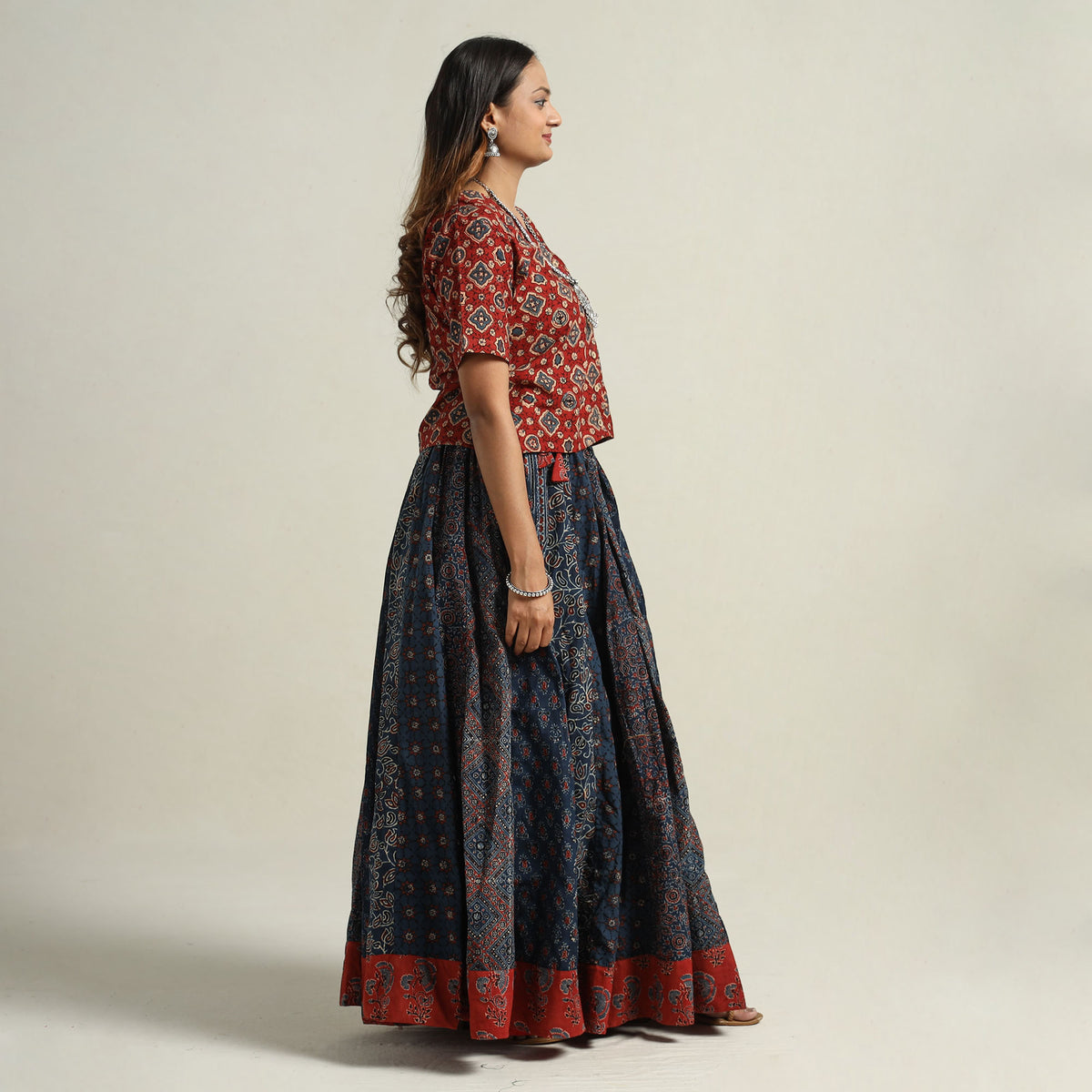 Ajrakh Patchwork Skirt 