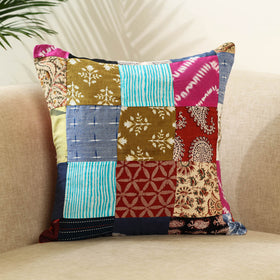  Multicolor Handcrafted Cotton Patchwork Cushion Cover