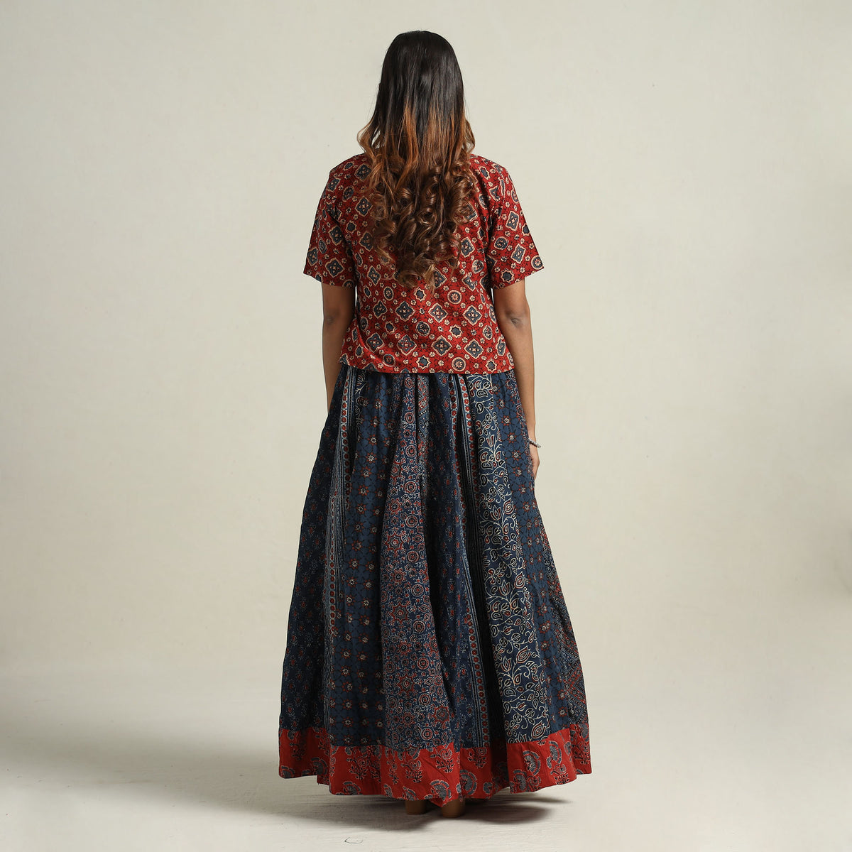 Ajrakh Patchwork Skirt 