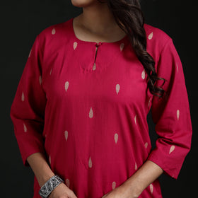 Jacquard Cotton Straight Long Kurta for Women 07