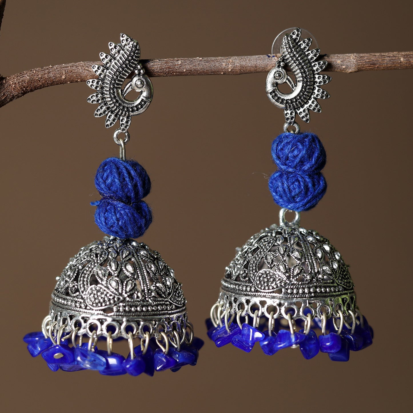 Anjali Handcrafted GS Beadwork Jhumki Earrings 12