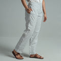 Grey - Jacquard Weave Cotton Elasticated Pant 06