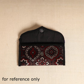 Traditional Kutch Mashru Silk Leather Flap Clutch / Wallet 104
