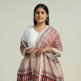 Red - traditional maheshwari silk bagh dupatta 32