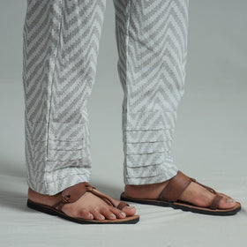 Grey - Jacquard Weave Cotton Elasticated Pant 06