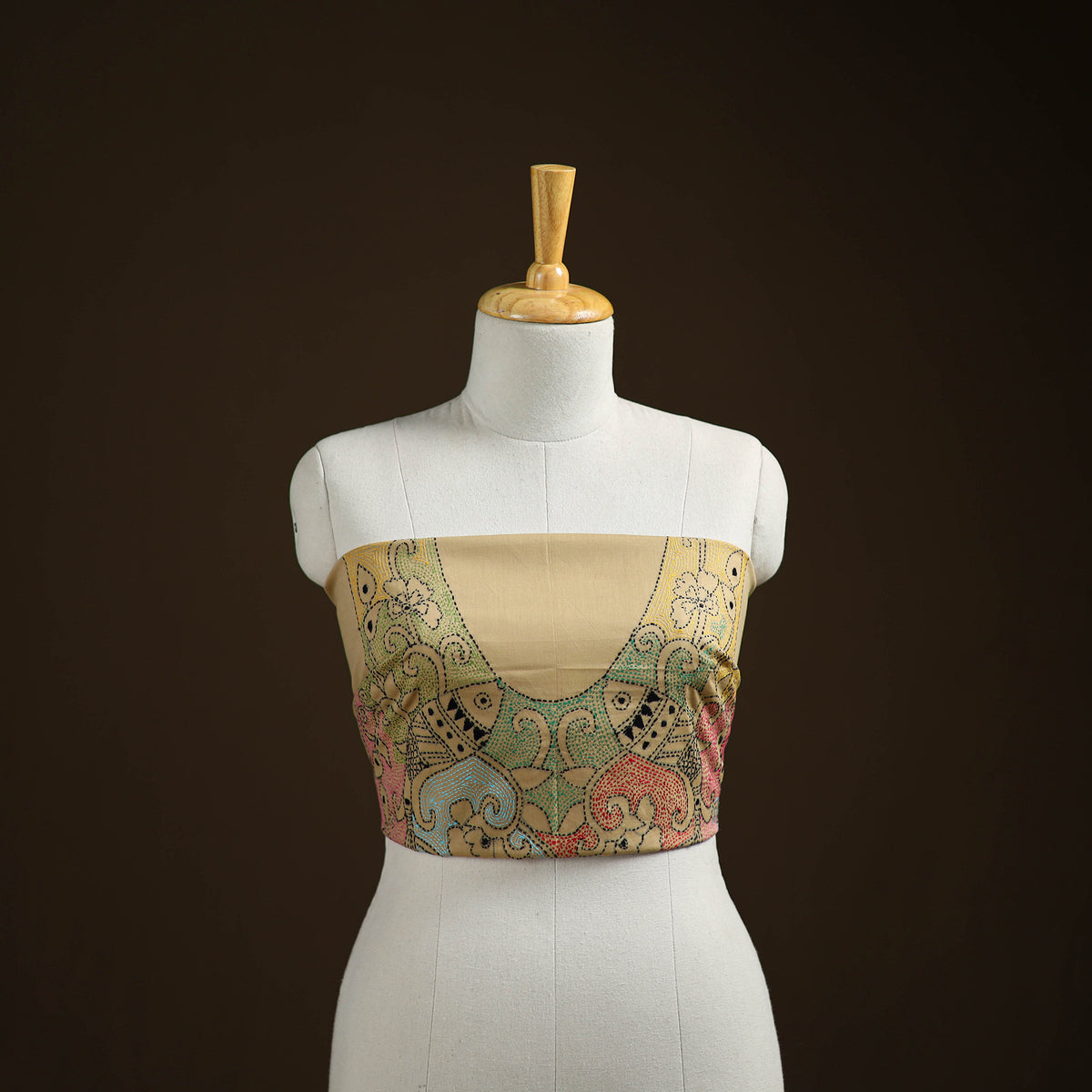 Bengal Kantha Hand Embroidered Cotton Blouse Piece 59