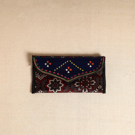 Traditional Kutch Mashru Silk Leather Flap Clutch / Wallet 113