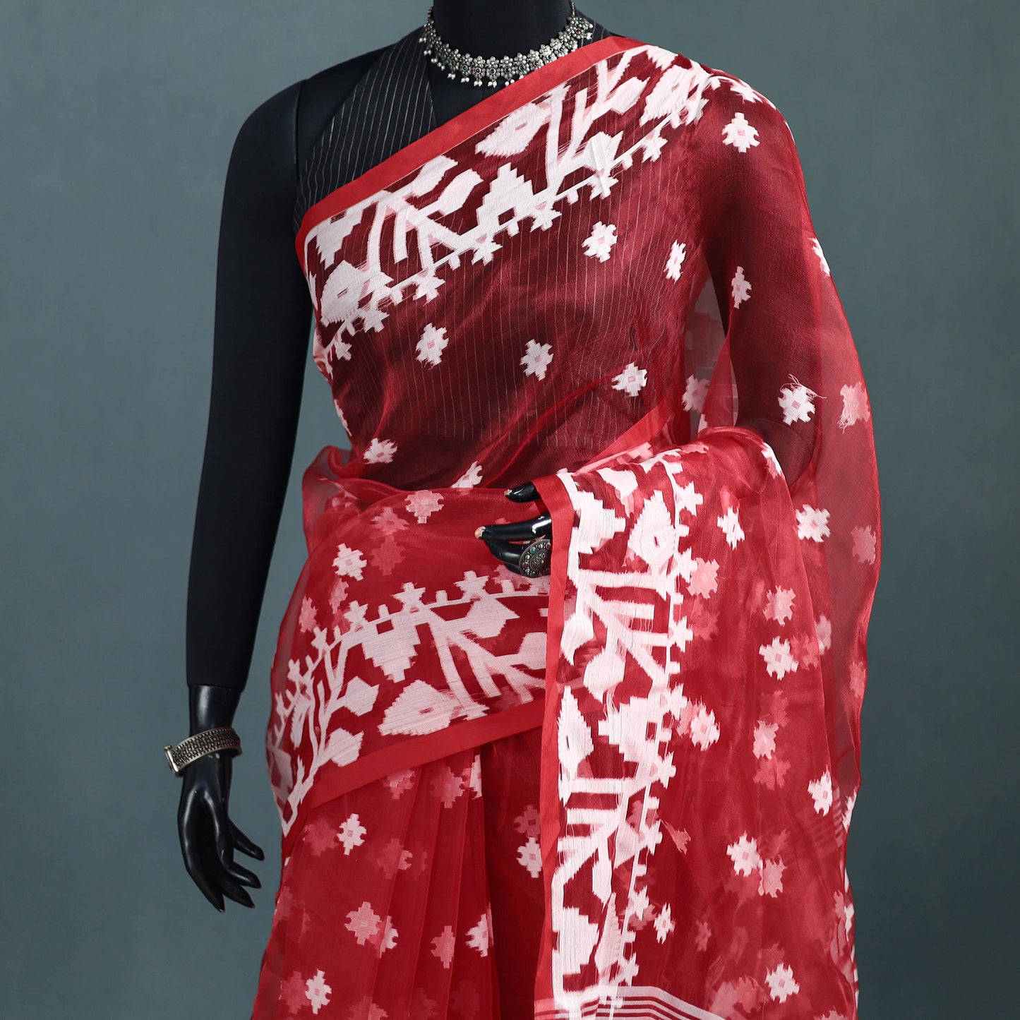 Bengal Pure Muslin Handloom Jamdani Saree 33