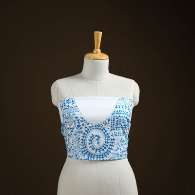 Bengal Kantha Hand Embroidered Cotton Blouse Piece 60