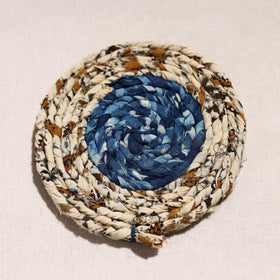  Upcycled Fabric Hand Braided Coaster 