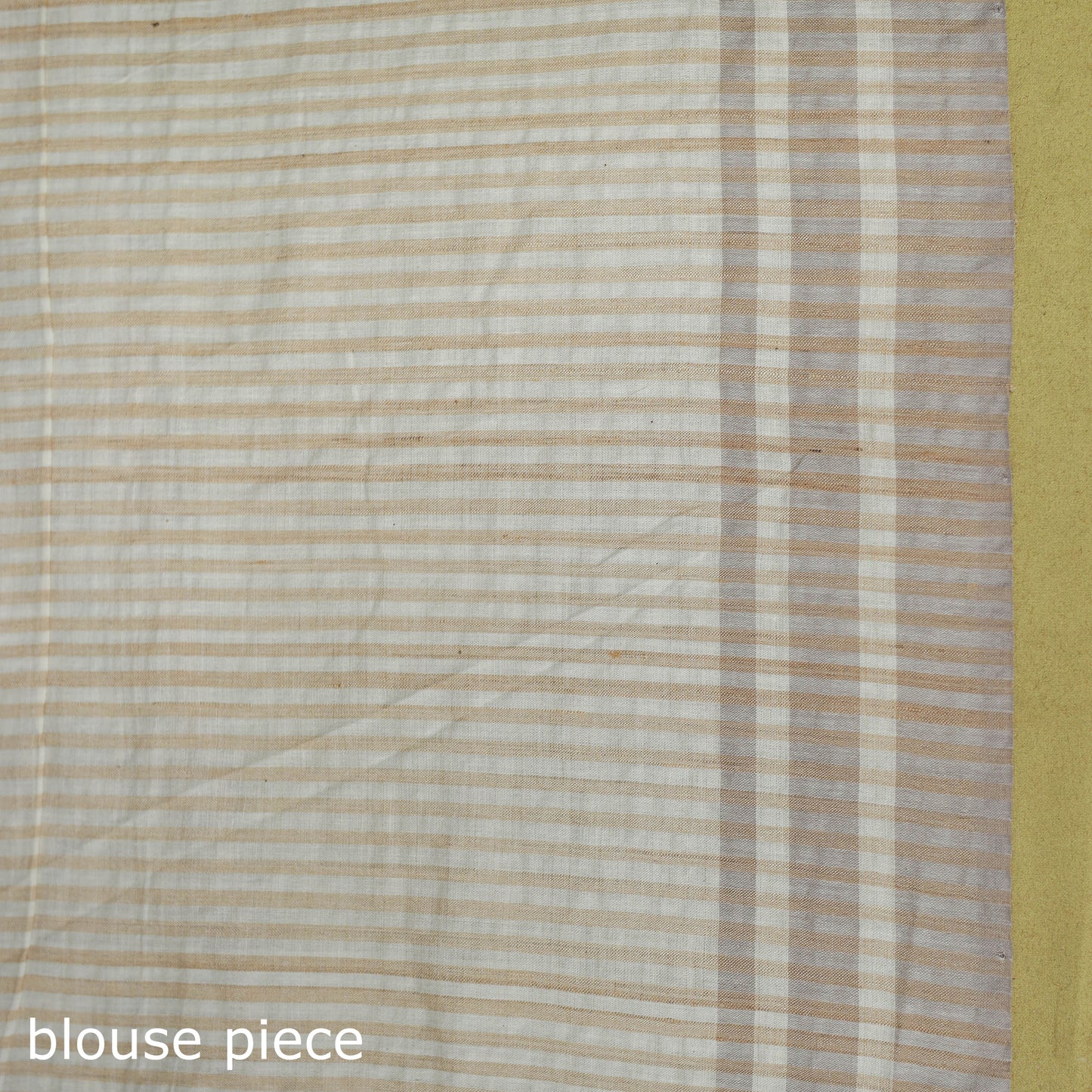 Beige - trangle pattern with red buti extra weft handloom