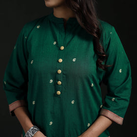 Jacquard Cotton Straight Long Kurta for Women 13