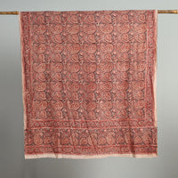 Red - Pedana Kalamkari Block Printed Cotton Dupatta 162