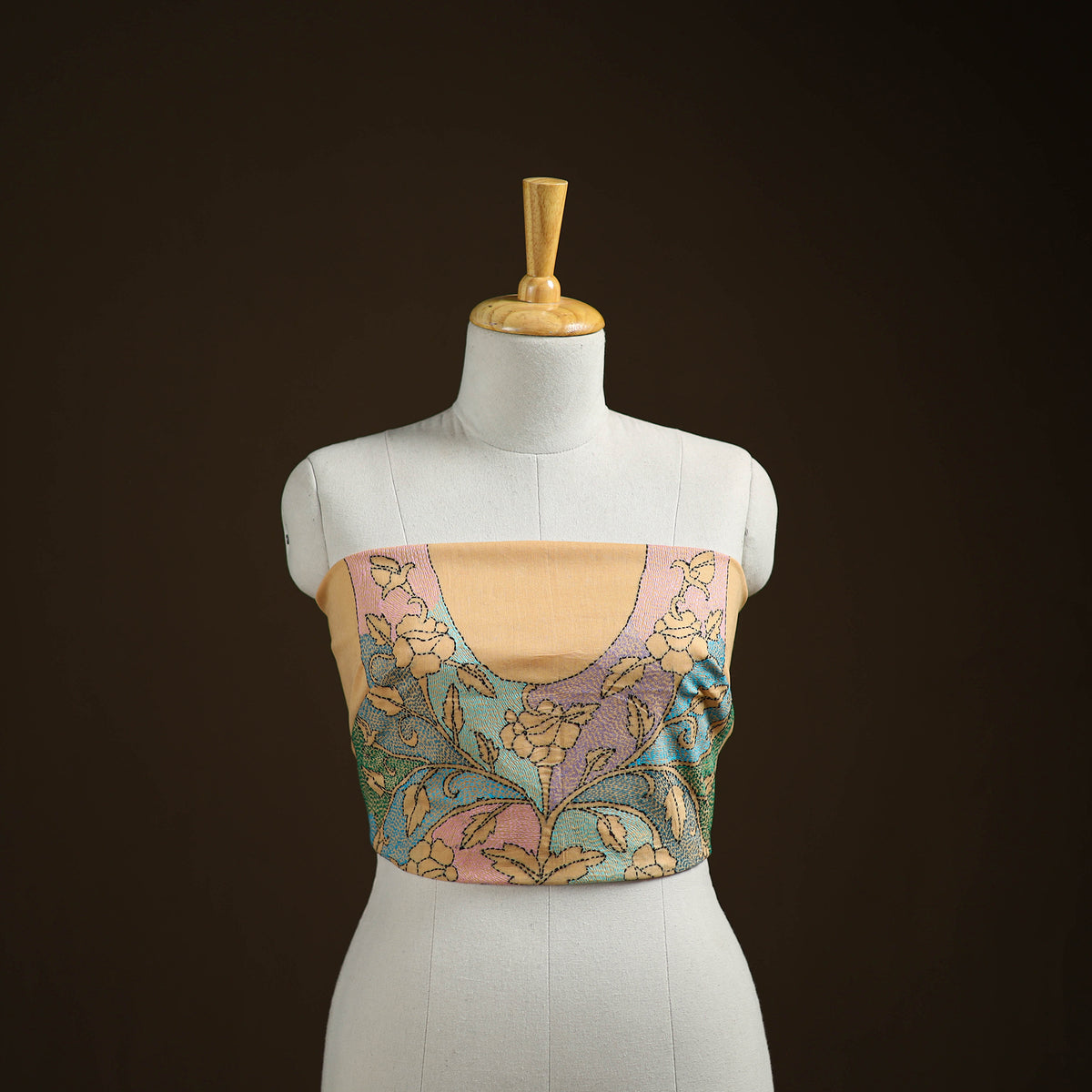 Bengal Kantha Hand Embroidered Cotton Blouse Piece 63