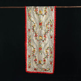 Ranihati Chanderi Silk Hand Embroidered Stole with Pom Pom 172