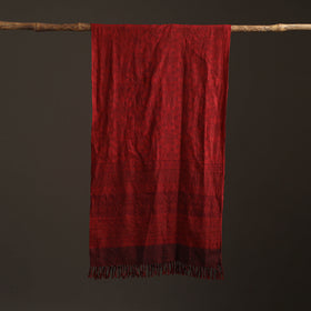 Handwoven Merino Wool Natural Dyed Bagh Hand Block Print Stole 12