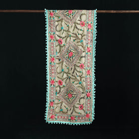 Ranihati Chanderi Silk Hand Embroidered Stole with Pom Pom 171