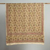 Yellow - Pedana Kalamkari Block Printed Cotton Dupatta 165