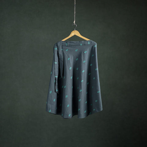 Grey - Jacquard Cotton Wrap Around Skirt 160