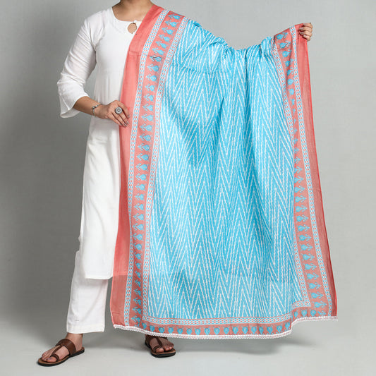 Blue - Jaipur Printed Cotton Dupatta 21