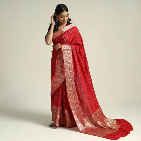 Kutch Dani Bandhani Tie-Dye Silk Kanjivaram Saree