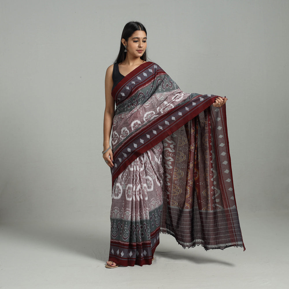 Multicolor - Ikat Weave Handloom Cotton Sambalpuri Saree 01