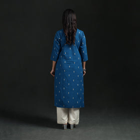 Jacquard Cotton Straight Long Kurta for Women 08