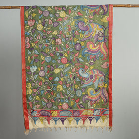 Green - srikalahasti pen kalamkari chanderi silk