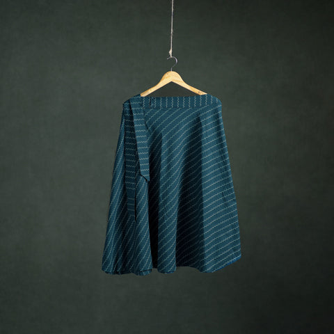 Blue - Jacquard Cotton Wrap Around Skirt 163