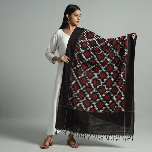 Multicolor - Telia Rumal Pochampally Double Ikat Cotton Handloom Dupatta 69
