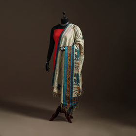 Multicolor - Bengal Hand Embroidery Patchwork Reversible Silk Kantha Dupatta 04