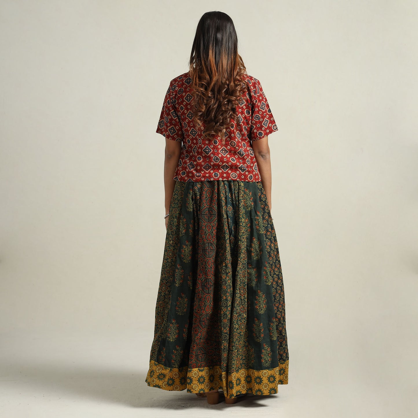 Ajrakh Patchwork Skirt 