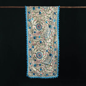 Ranihati Chanderi Silk Hand Embroidered Stole with Pom Pom 158