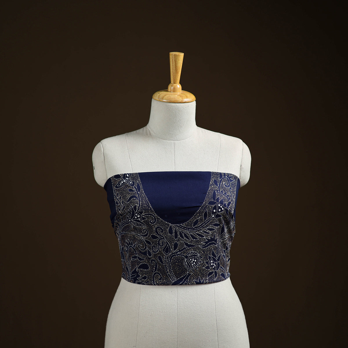 Bengal Kantha Hand Embroidered Cotton Blouse Piece 78