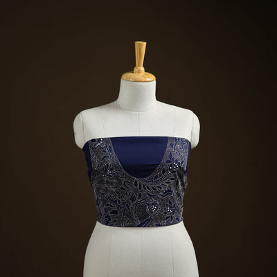 Bengal Kantha Hand Embroidered Cotton Blouse Piece 78