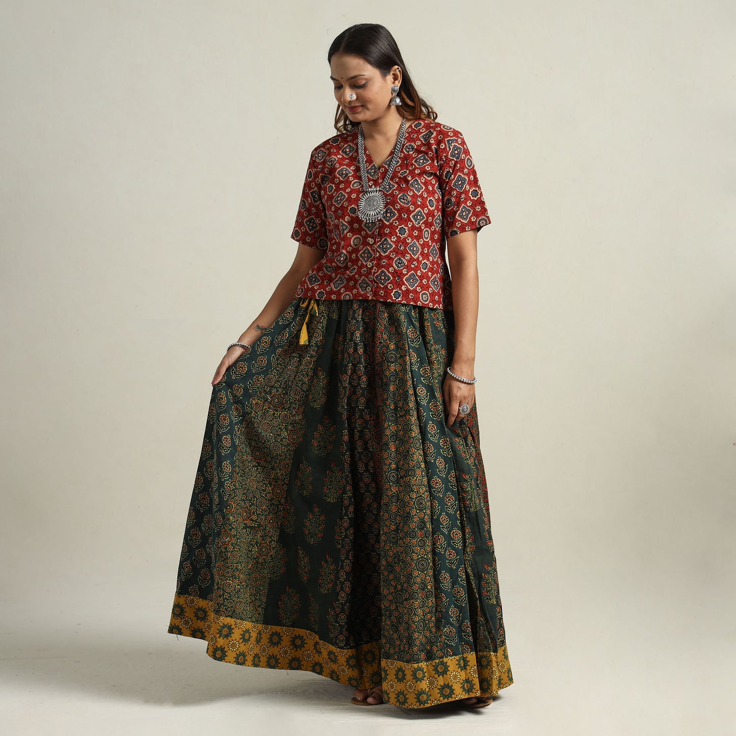 Ajrakh Patchwork Skirt 